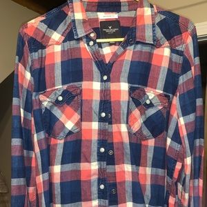 Pink and blue Flannel